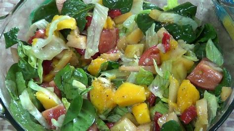 Platillos y recetas de ensaladas con frutas y verduras frescas. Ensalada de Vegetales y Mango - YouTube
