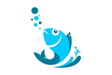 Abstract Fish Logo Icon Blue Concept Stock Vector Illustration Of