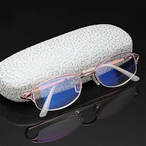 new ultralight reading glasses women anti radiation eyeglasses pink half frame presbyopia
