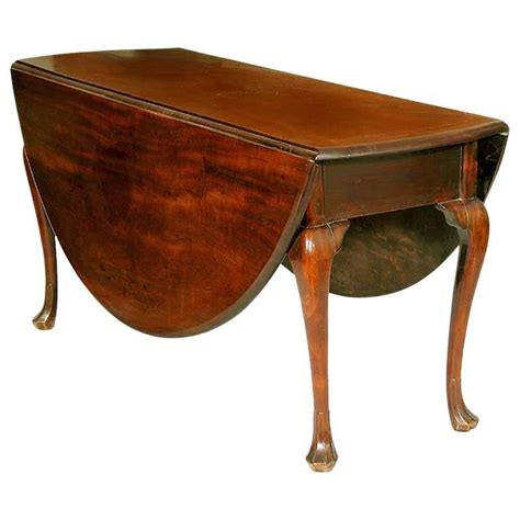 5 out of 5 stars. Large Mahogany Queen Anne Oval Drop-Leaf Table, Trifid ...