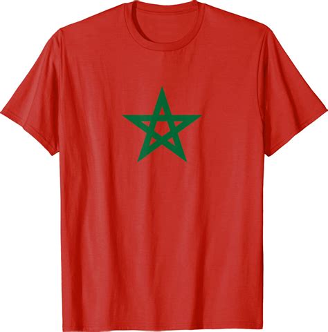 Moroccan Flag Of Morocco T Shirt Amazon Co Uk Clothing