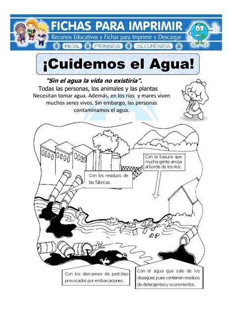 Actividades para el día de andalucía. Ficha-de-Cuidar-el-Agua-para-Primaria