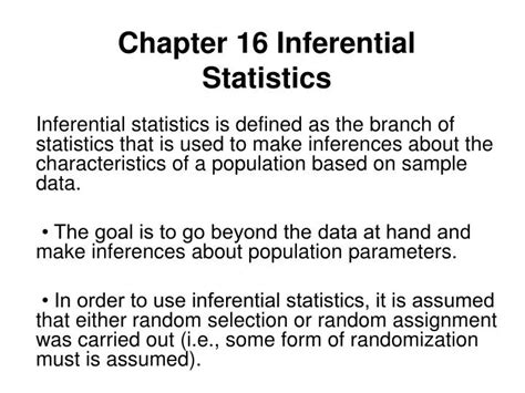 PPT Chapter 16 Inferential Statistics PowerPoint Presentation Free