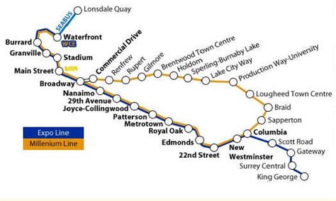 Skytrain Station Map Greater Vancouver