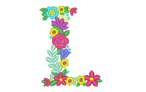 Letter L With Flowers Svg