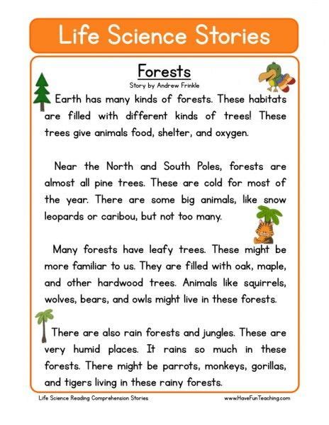 Coursework/gpa reading is a skill many people take for granted, but the act of re. Reading Comprehension Worksheet - Forests | Reading ...