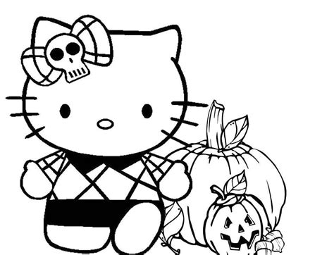 Spooky Coloring Pages Halloween Hello Kitty Free Printable Coloring Pages