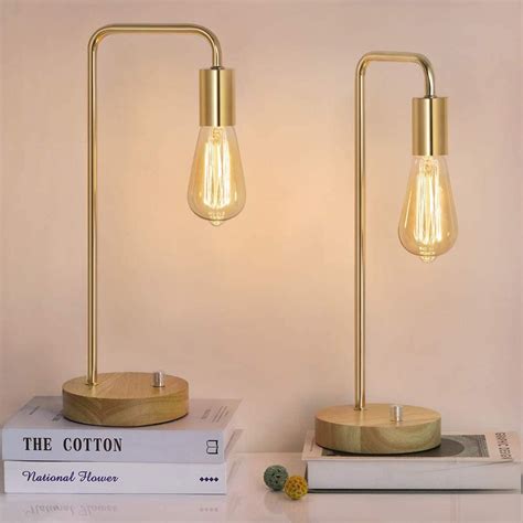 Industrial Table Lamps Edison Bedside Lamps Set Of Gold Without Bulbs Walmart Com