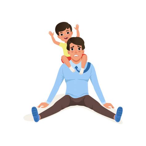 Tired Dad With Kids Illustrations Royalty Free Vector Graphics And Clip