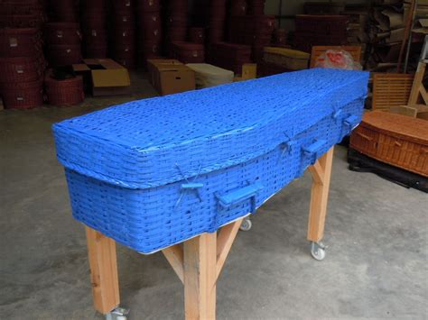 Ecoffins Bamboo Eco Traditional Coffin Sprayed Electric Blue With