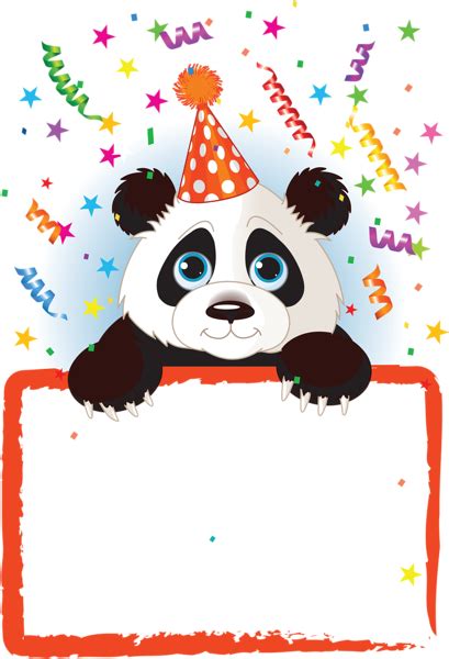 Transparent Png Kids Panda Party Red Frame Gallery