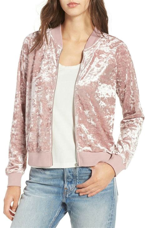 Pink Velvet Bomer Jacket From Nordstorm I Want This So Bad Velvet