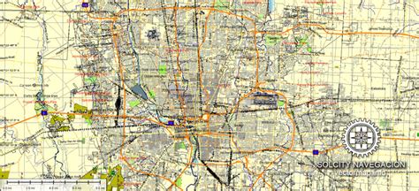 Columbus Ohio Us Map Vector City Plan Editable Atlas 25 Parts Street