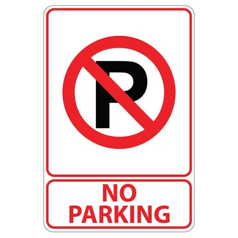 Rectangular Plastic No Parking Sign Pse 0060 The Home Depot