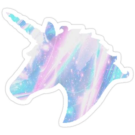 Holographic Unicorn Head 2 Stickers By Ekolinsky Redbubble