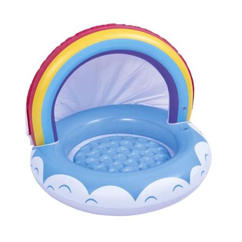 Inflatable Infant Sunshade Wading Paddling Pool Rainbow Plastic Play