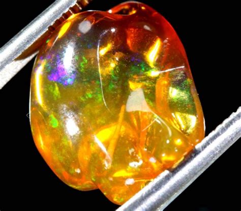 55 Ct Orange Polished Mexican Fire Opal Inv 565 Gc