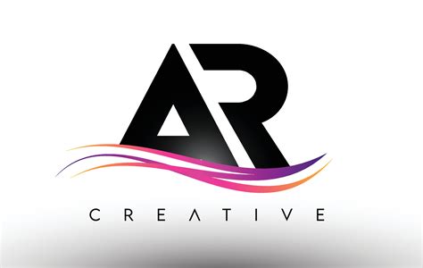 Ar Logo Letter Design Icon Ar Letters With Colorful Creative Swoosh