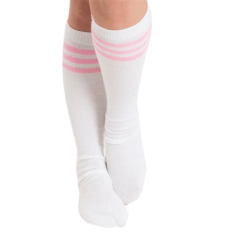 white light pink tube socks