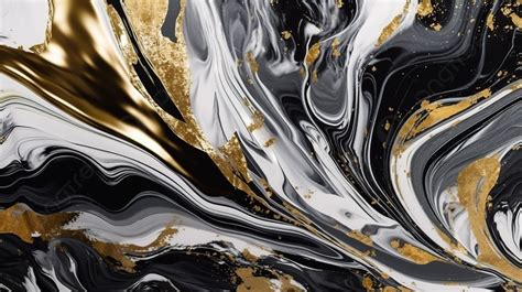 Black And Gold Swirl Marble Painting Background 3d Abstract Marble