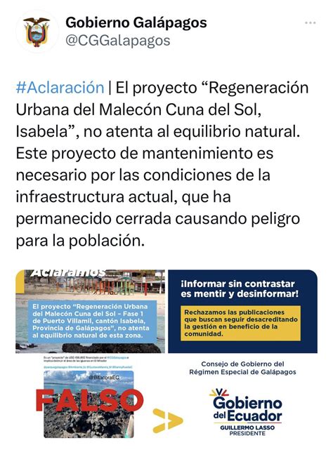 BitacoraAmbiental on Twitter El 20 de marzo el CGGalapagos publicó