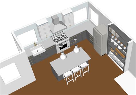 To download your model of interest, you have to sign in with a google account. Using Google Sketchup to Design a Kitchen | BAY ON A BUDGET