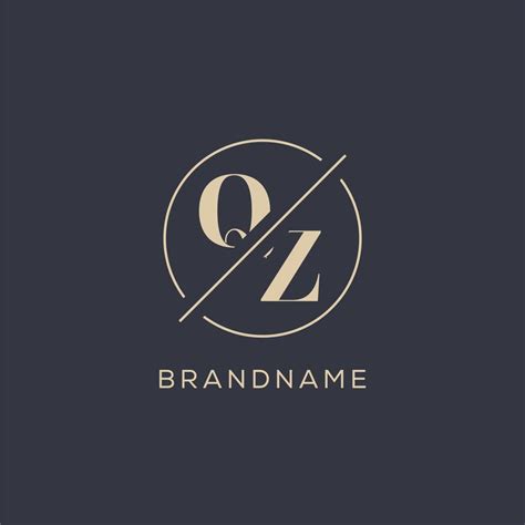 Initial Letter Qz Logo With Simple Circle Line Elegant Look Monogram
