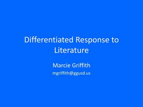 Ppt Differentiated Response To Literature Powerpoint Presentation