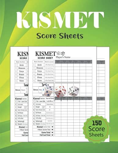 Kismet Score Sheets 150 Large Score Sheets Kismet Score Pads With