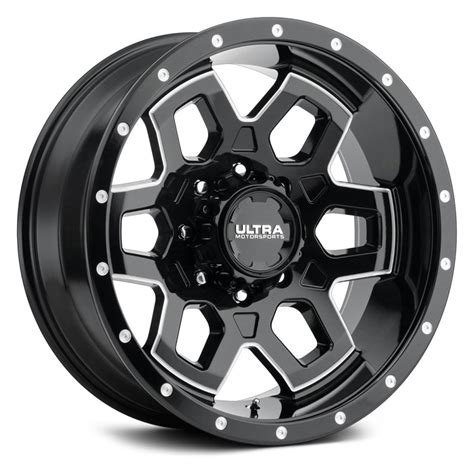 Ultra® 217bm Warlock With Exposed Lugs Wheels Gloss Black With Cnc