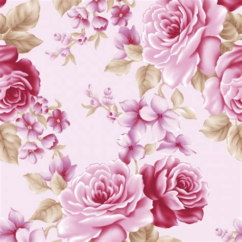 Papel De Parede Adesivo Floral Floral Rosa Flores Pink Vintage