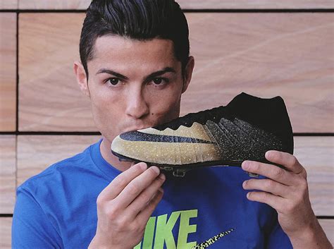 Cristiano Ronaldo Presents Ballon Dor And Nike Mercurial Cr7 Rare Gold