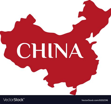 High Detailed Red China Map Royalty Free Vector Image