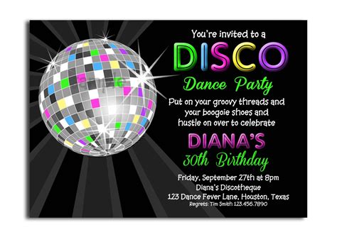 Free Printable Disco Party Invitations Template Printable Templates