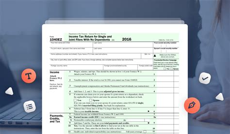 Irs Form 1040ez File Your Tax Return With The Simplest Form Ever
