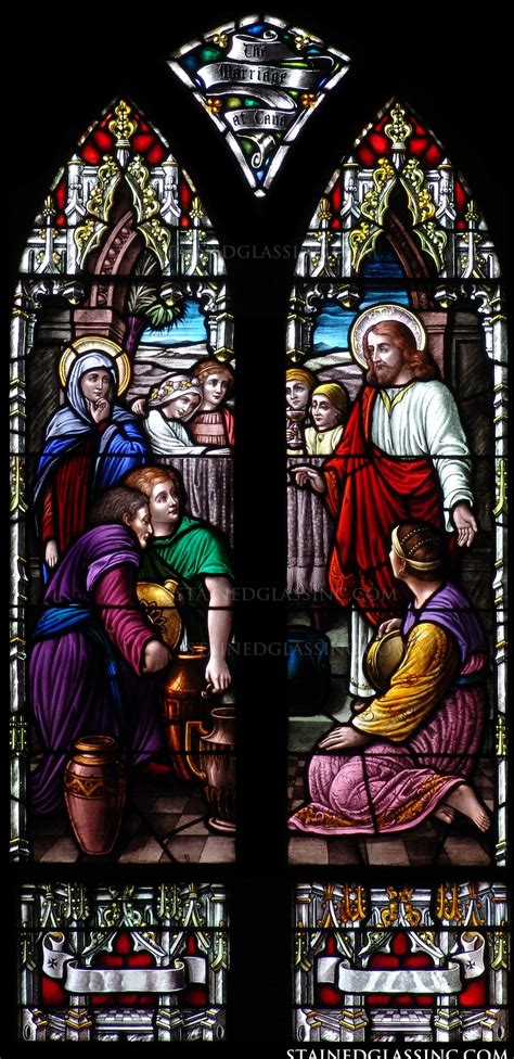 The Marriage At Cana Religious Stained Glass Window