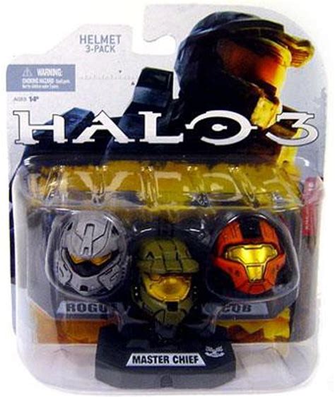 Mcfarlane Toys Halo Wave 1 Master Chief Rogue Cqb 12 Helmet 3 Pack