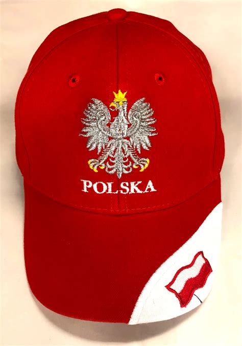 Polska Eagle Cap In Red With Polish Flag