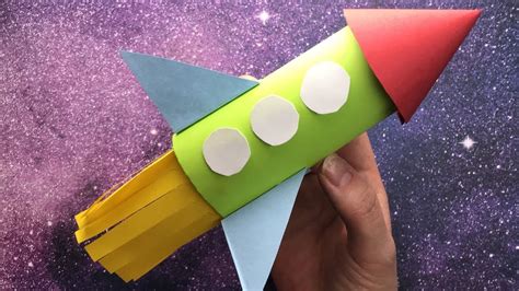 How To Make A Simple Paper Roll Rocket Ship Youtube