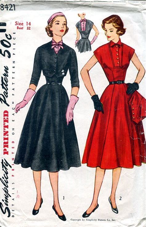 1950s Dress Pattern Simplicity Patterns Dresses Vintage Outfits