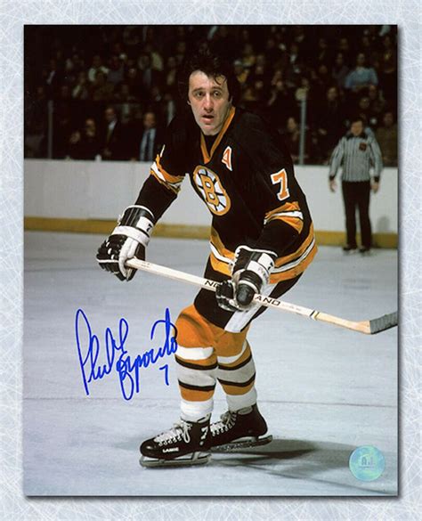 Phil Esposito Boston Bruins Autographed Nhl Game Action In Black 16x20