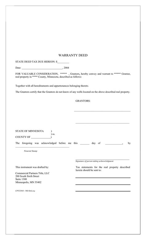 Warranty Deed In Word And Pdf Formats