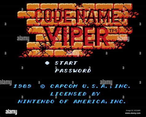 Code Name Viper Nintendo Entertainment System Nes Videogame