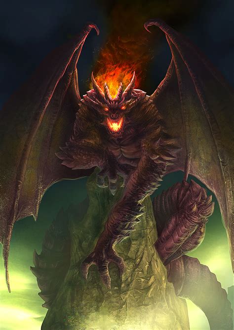 Outcast Odyssey Dragon Demon Dragon By Allengeneta Fire Gargoyle Wings Monster Creature