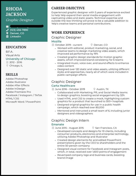How To Make Graphic Design Resume Examples With No Experience Wps Office Academy