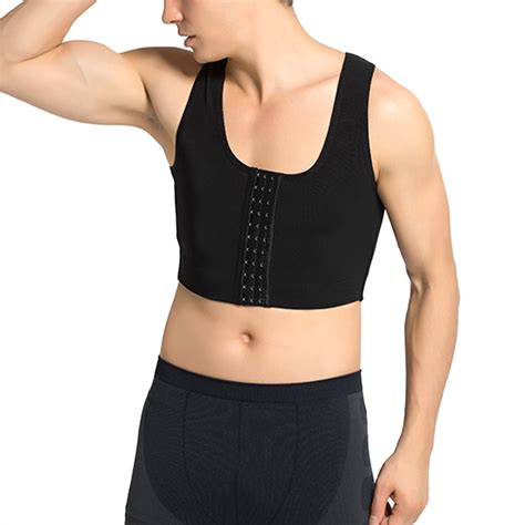 Tureclos Men Control Chest Shapers Bra Posture Corrector Back Support Compression Vest