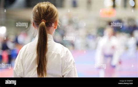 Young Karate Girl In Karate Competitions Stock Photo Alamy