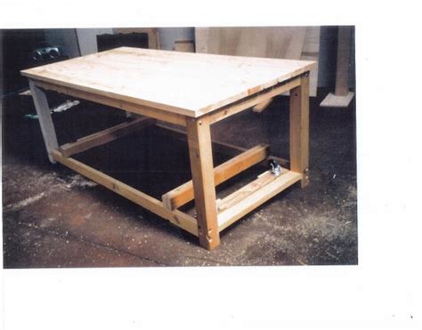 Wood Work Diy Workbench Retractable Casters Pdf Plans
