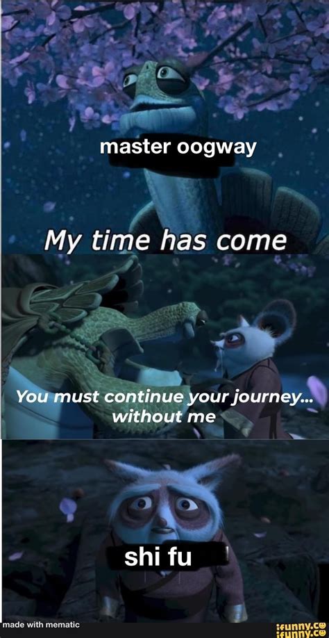 Master Oogway My Time Has Come You Must Continue Your Journey