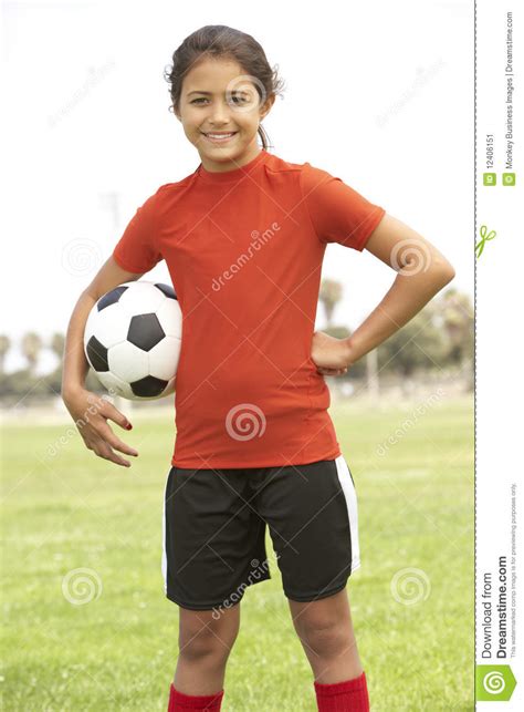 Young Girl Playing Soccer Stock Image Image Of League 12406151